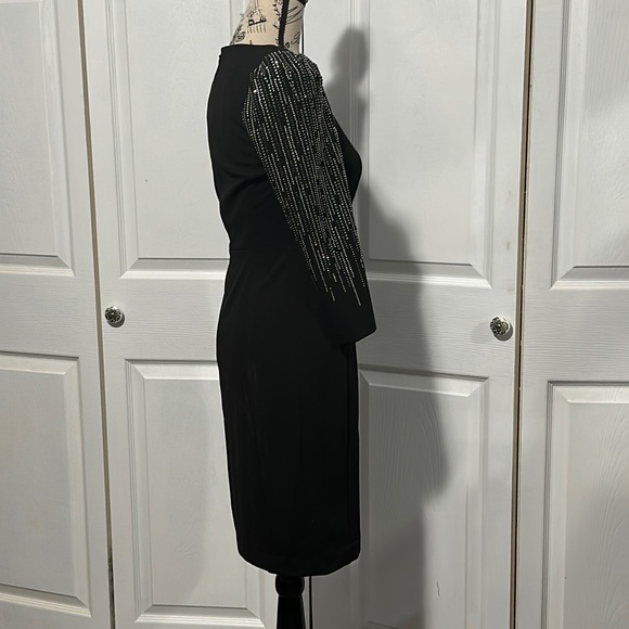 Women's Calvin Klein Scuba Crepe Sheath with Beaded 3/4 Sleeves - Picture 5 of 12